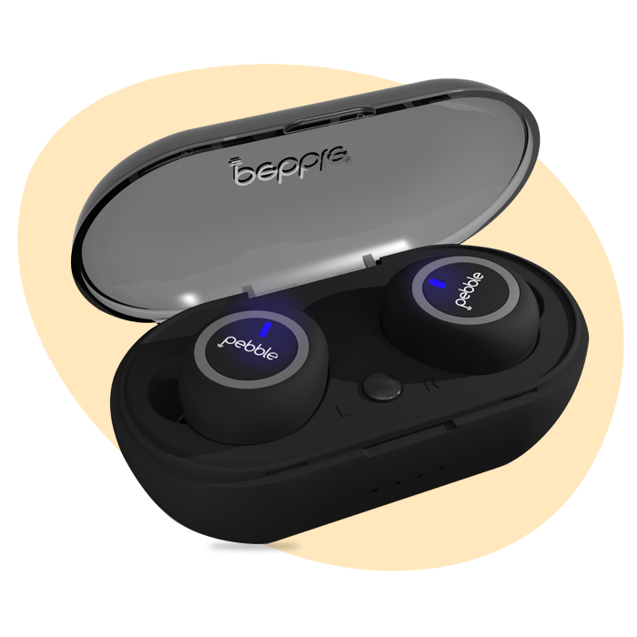 Pebble Duo True Wireless Earbuds TWS Bluetooth 5.0 with Magnetic Charging Case HD Stereo Sound IPX5 Waterproof and Inbuilt Mic MY MARKET