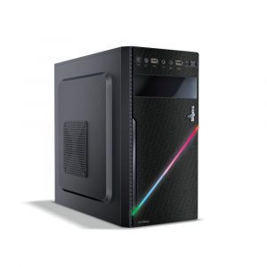 Fingers RGB-Slash Computer Case (Micro ATX PC Cabinet with ARGB Light | 7 Colors and 13 Pre-Set Modes | BIS Certified SMPS Bundle)