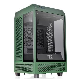 Thermaltake The Tower 100 Racing Green Mini ITX Chassis Gaming Cabinet (CA-1R3-00SCWN-00) With TOUGHFAN 12 Racing Green High Static Pressure Radiator Fan (Single Fan Pack) (CL-F117-PL12RG-A)